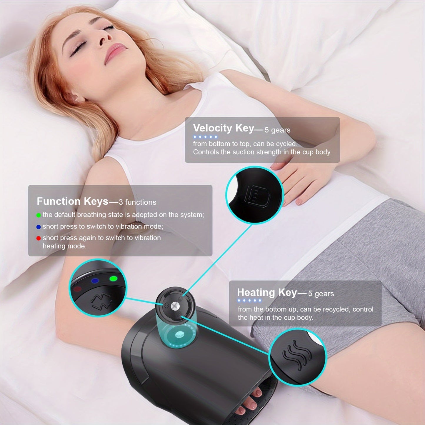 Electric Hand Massager with Heat & Compression(Black)-2
