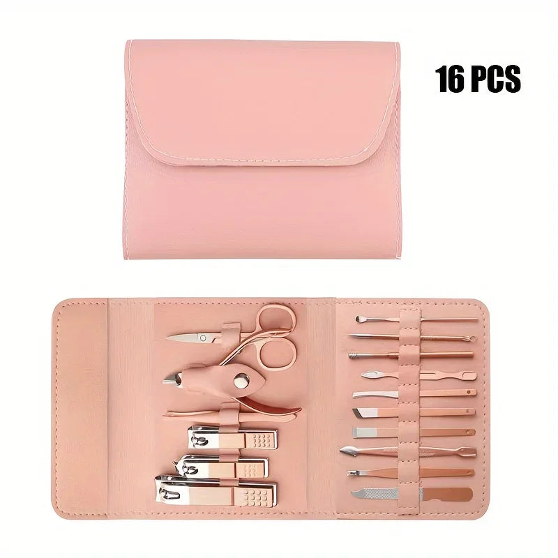16 Piece Professional Nail Clippers and Grooming Set