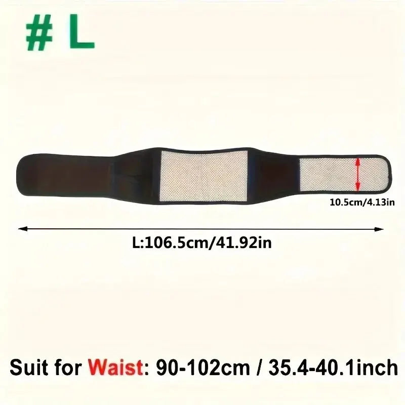 Adjustable Self-Heating Magnetic Therapy Waist & Back Support Belt Black-3