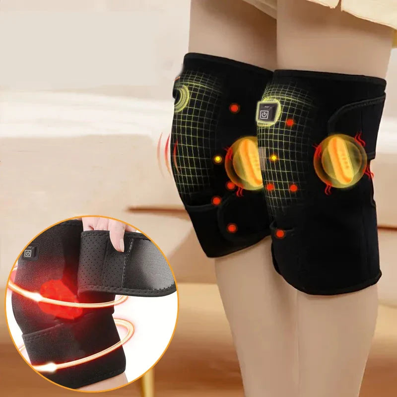 Electric Heating Knee Pads USB Hot Compress with Adjustable Temperature Black