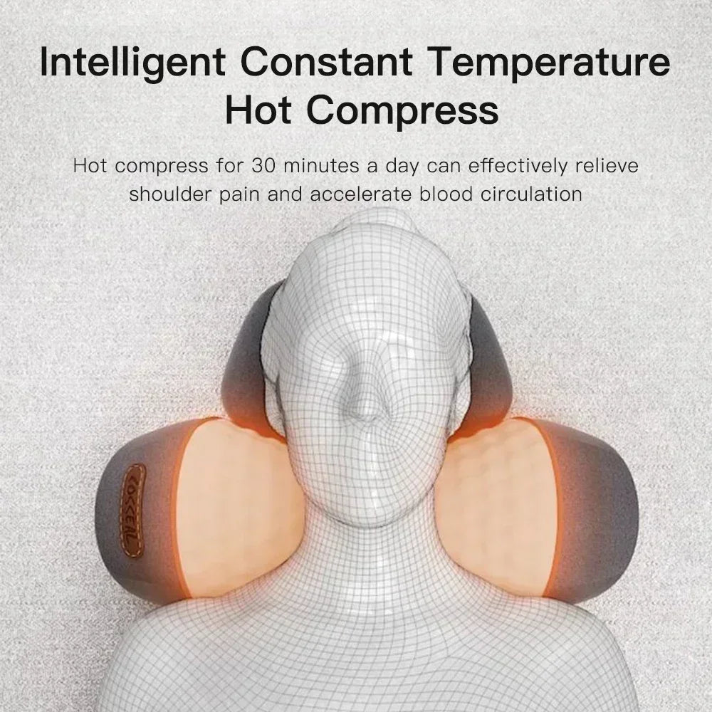 Heated Neck Pillow with Vibration Massage and Air Cushion Support