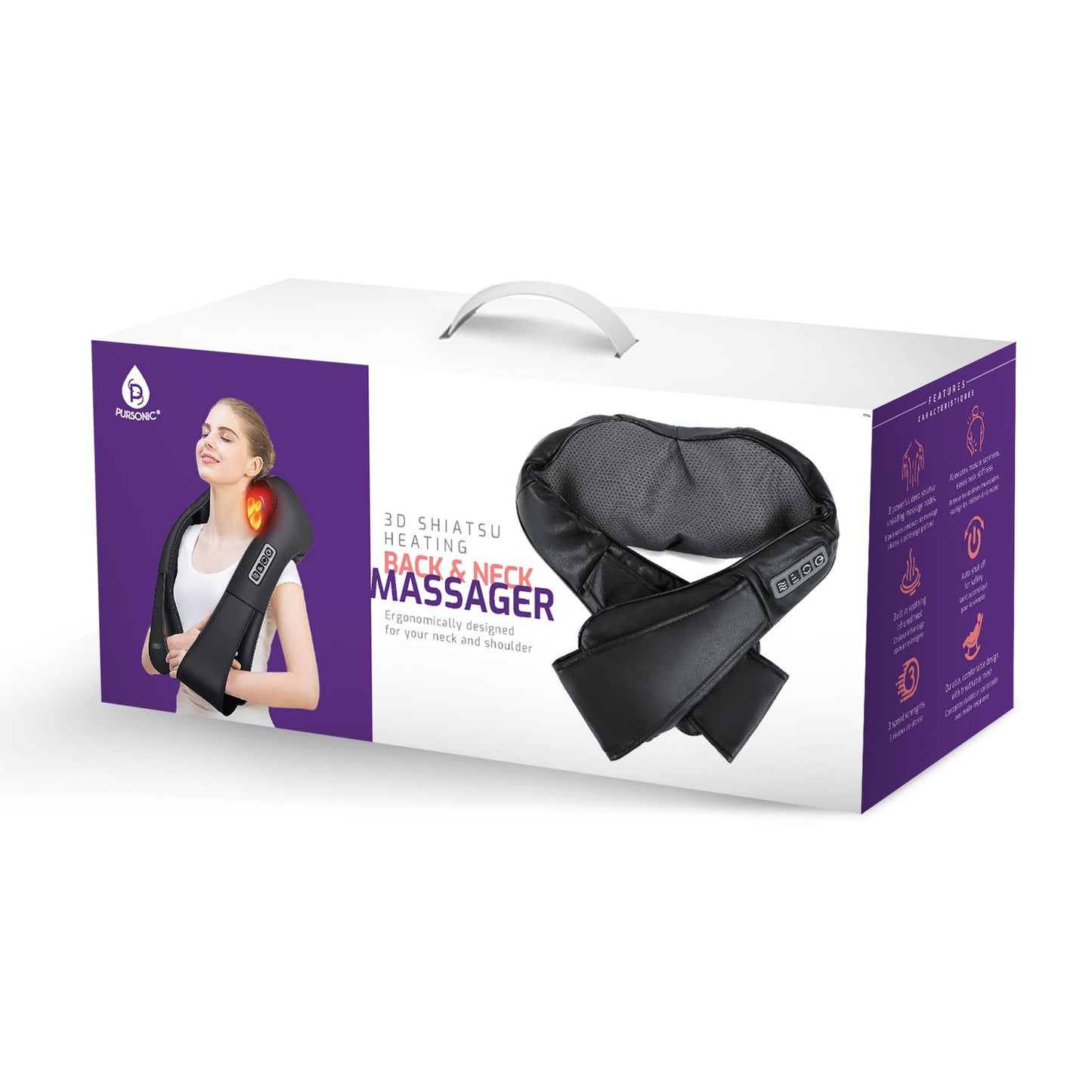 3D Shiatsu Electric Back Massager with Heat and Pain Relief