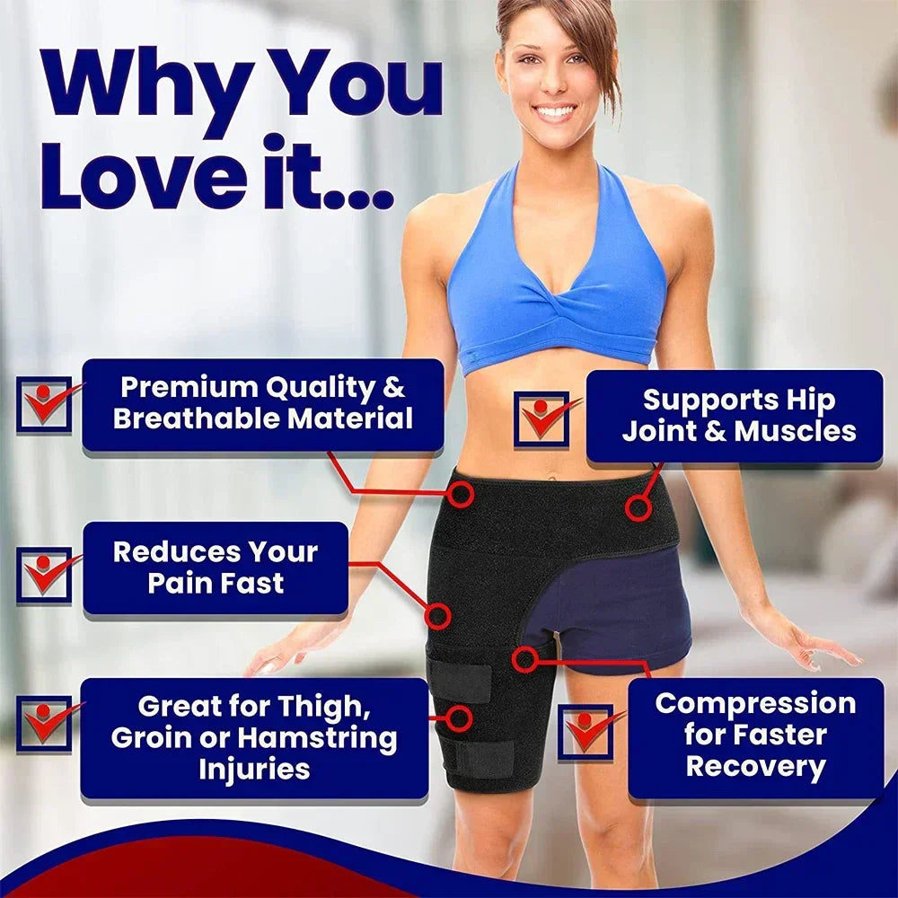 Adjustable Hip & Thigh Compression Sleeve Black-1