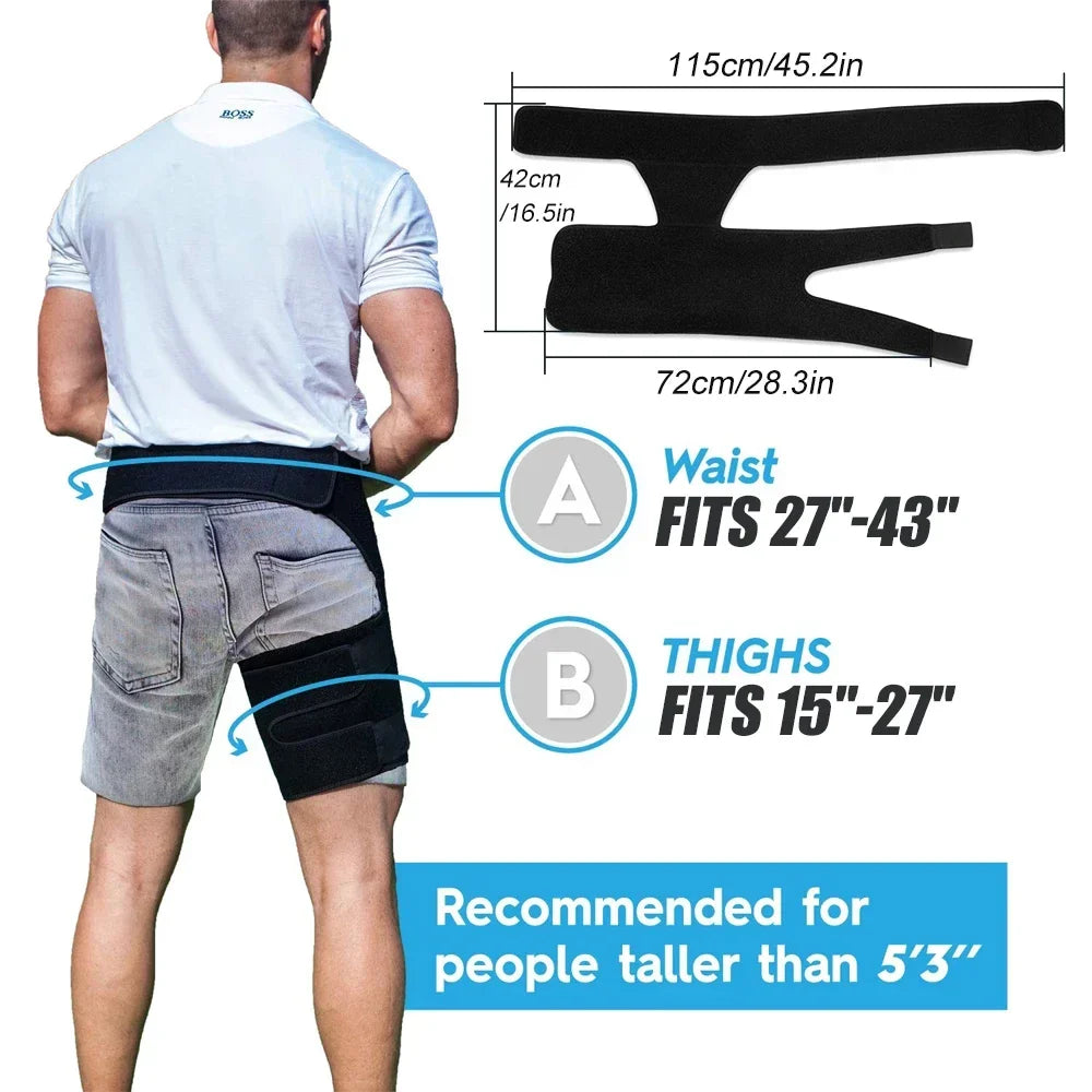 Adjustable Hip & Thigh Compression Sleeve Black-2