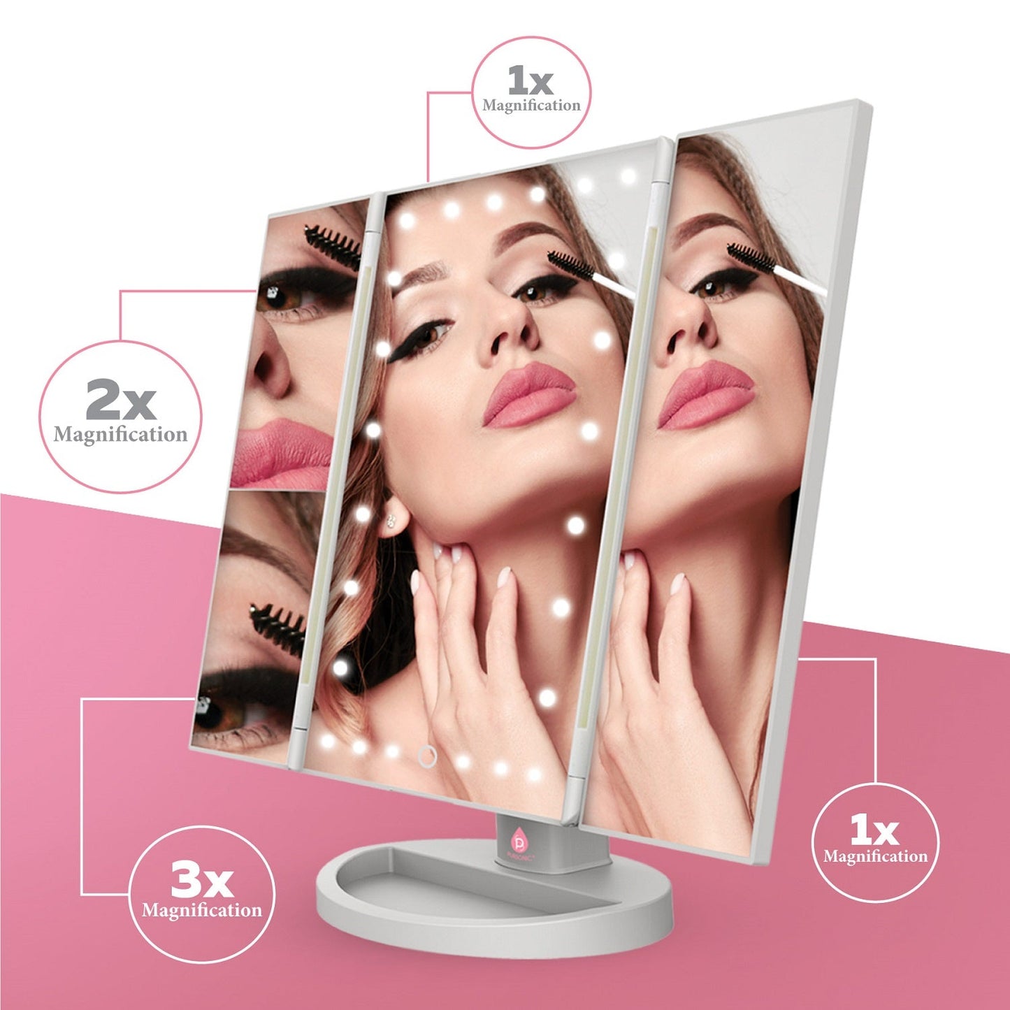Tri-Fold Vanity Makeup Mirror-3