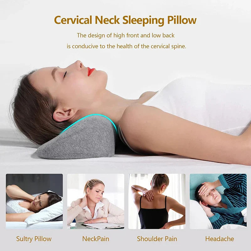 Memory Foam Cervical Pillow Orthopedic Contour Support Grey-1
