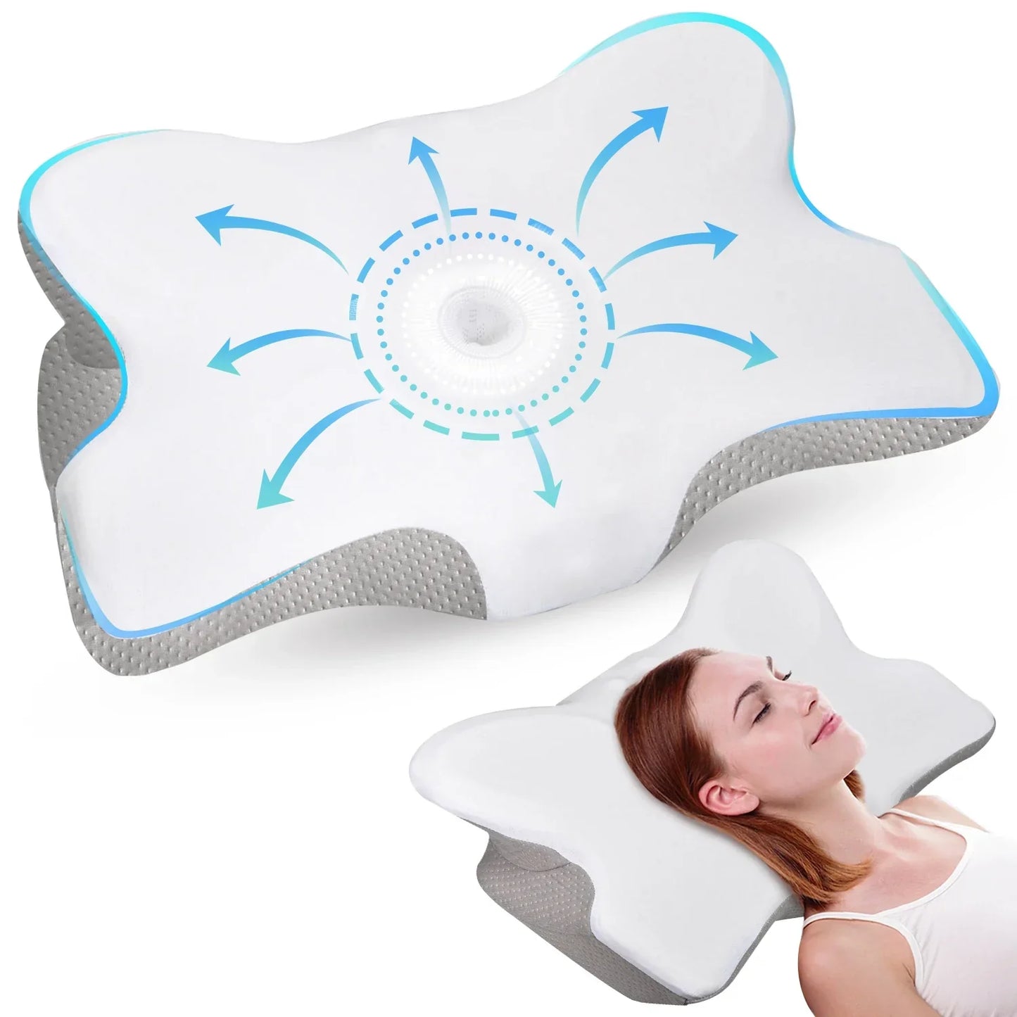 Orthopedic Memory Foam Cervical Pillow Support White-2