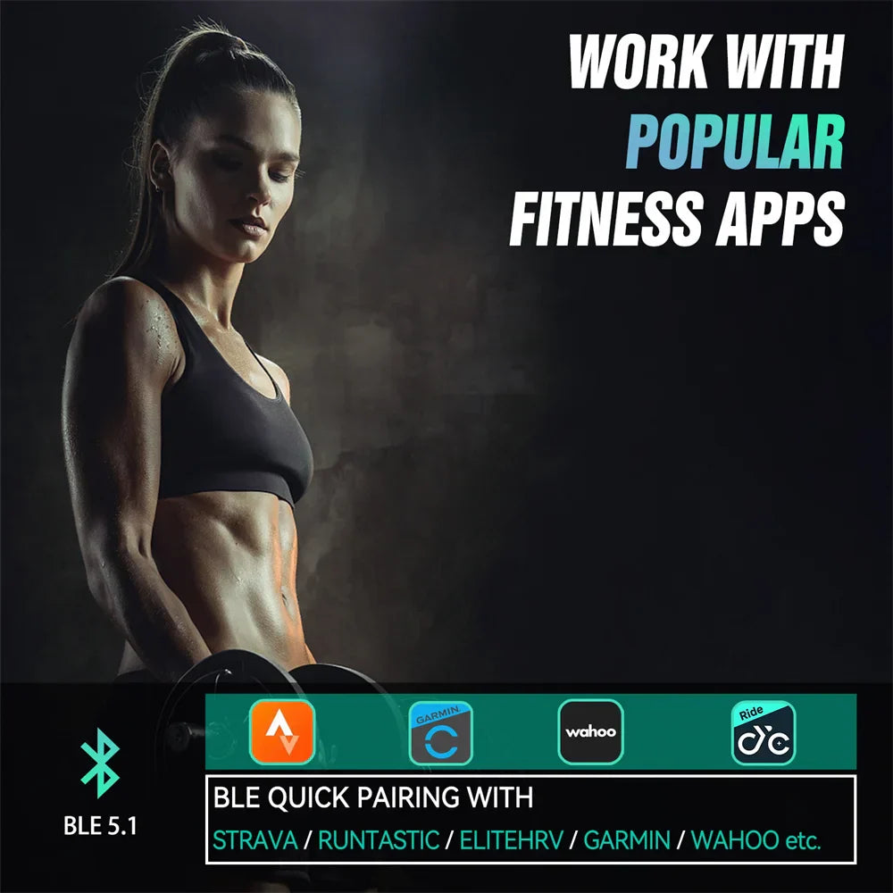 Heart Rate Monitor Armband Bluetooth 5.1 ANT Fitness Sensor Black-3