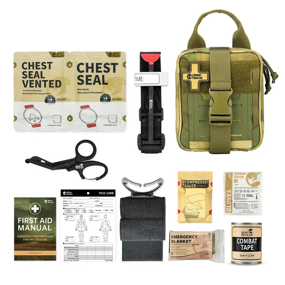 Rhino Rescue Tactical First Aid Kit with Tourniquet and Gauze