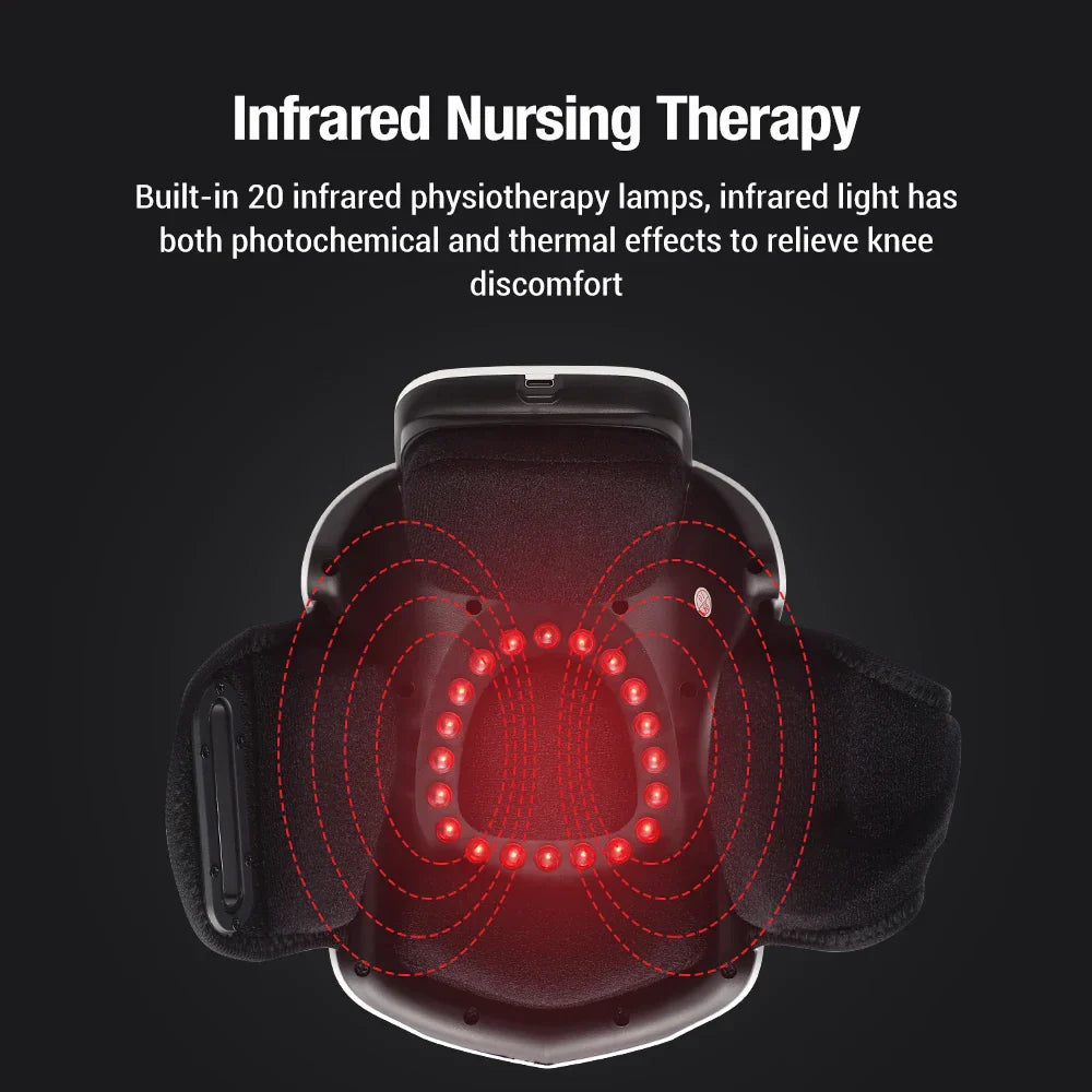 Smart Heated Knee Massager Infrared Therapy & Vibration White