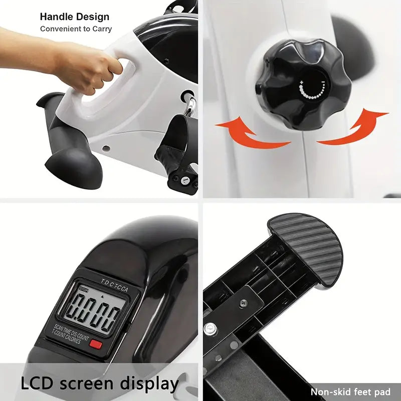 Stay active with this under-desk mini bicycle pedal exerciser. Compact, mechanical, and durable—perfect for home or office fitness anywhere.