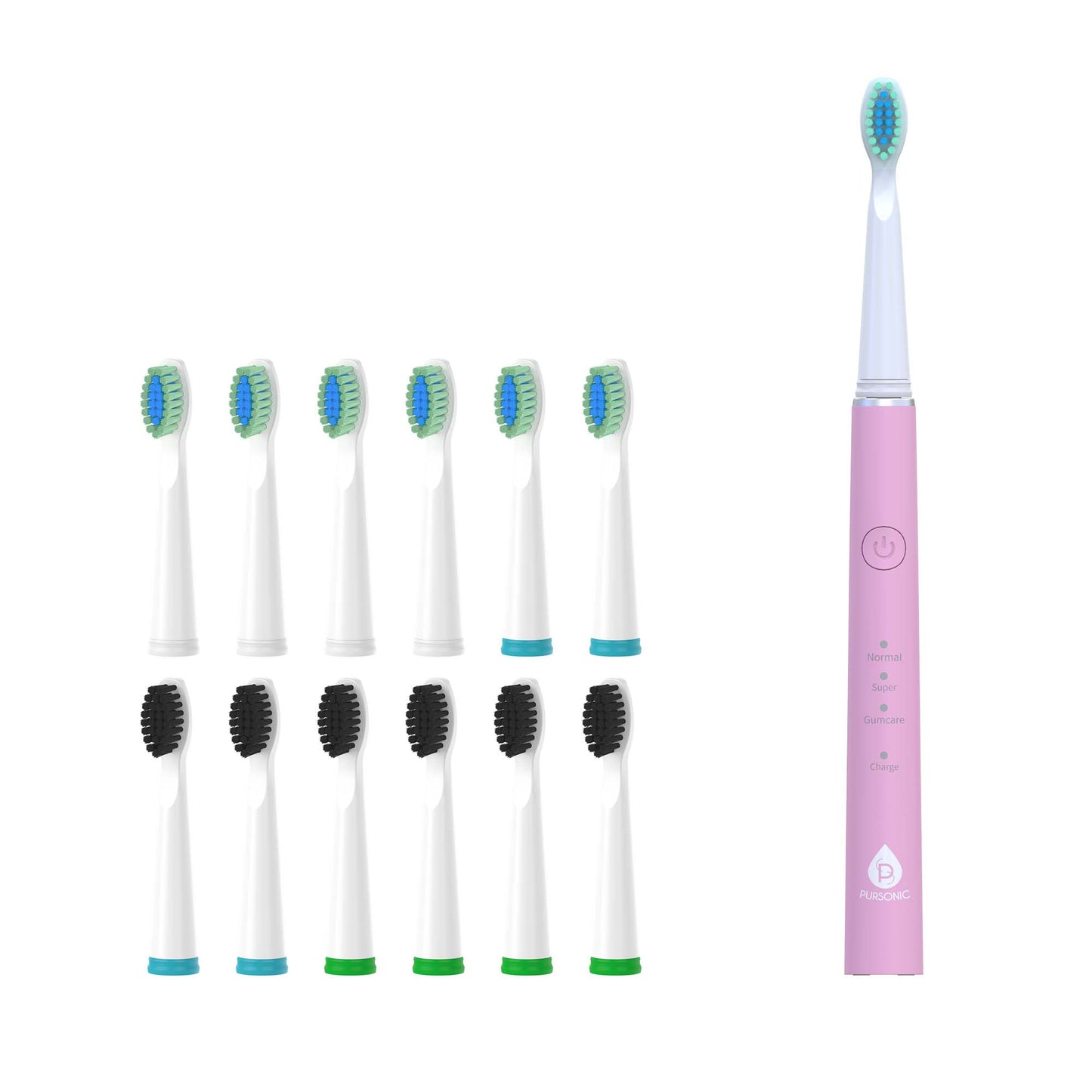 Sonic Toothbrush with 12 Replacement Brush Heads