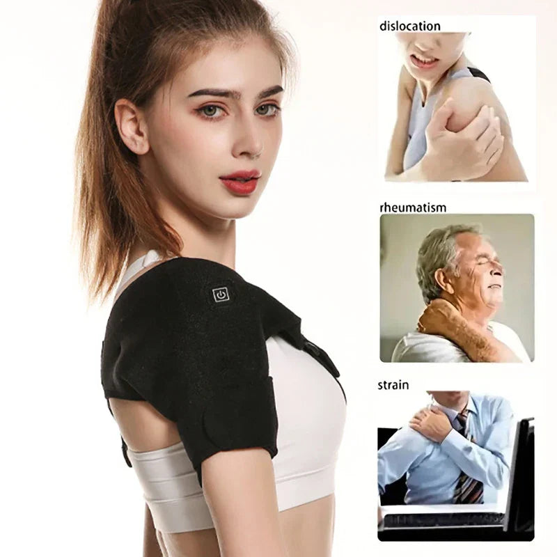 USB Electric Heating Shoulder Brace Massage Wrap-1