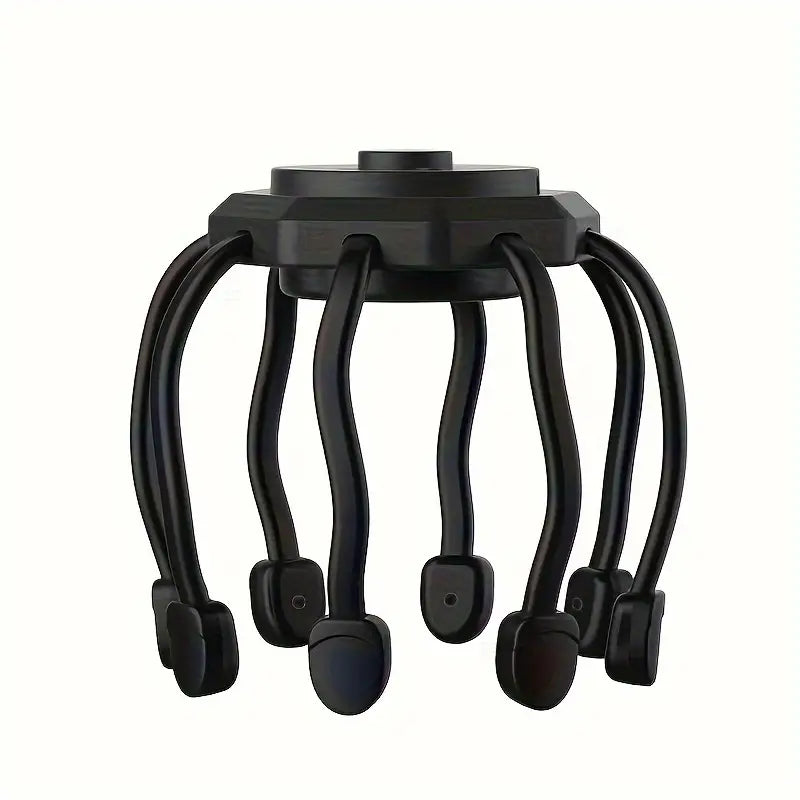 Rechargeable 8-Finger Scalp Massager - Black-0