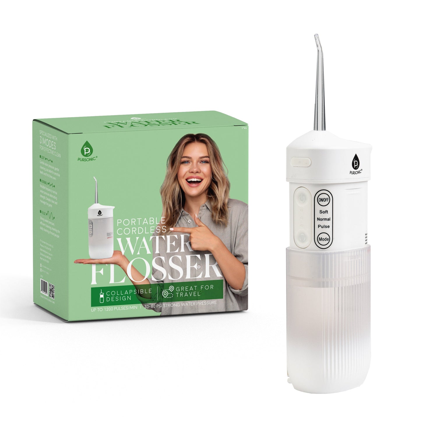 Portable Cordless Water Flosser – Dental Oral Irrigator with 3 Modes