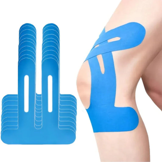 10PCS Waterproof & Elastic Kinesiology Knee Tape Blue-0