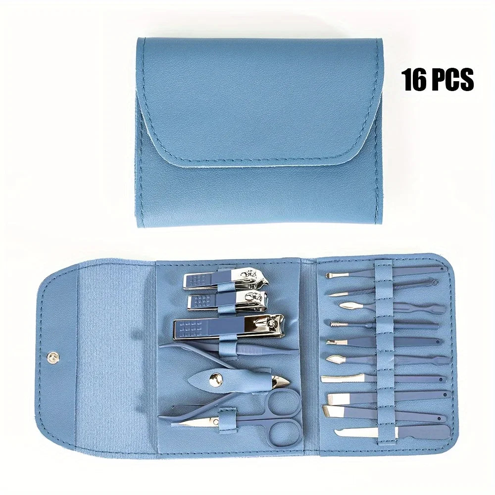 16 Piece Professional Nail Clippers and Grooming Set