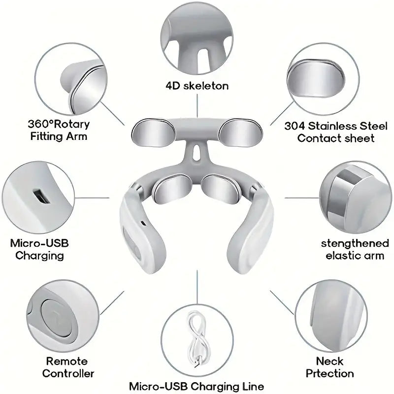 Portable Neck & Shoulder Massager - Deep Tissue Kneading-4