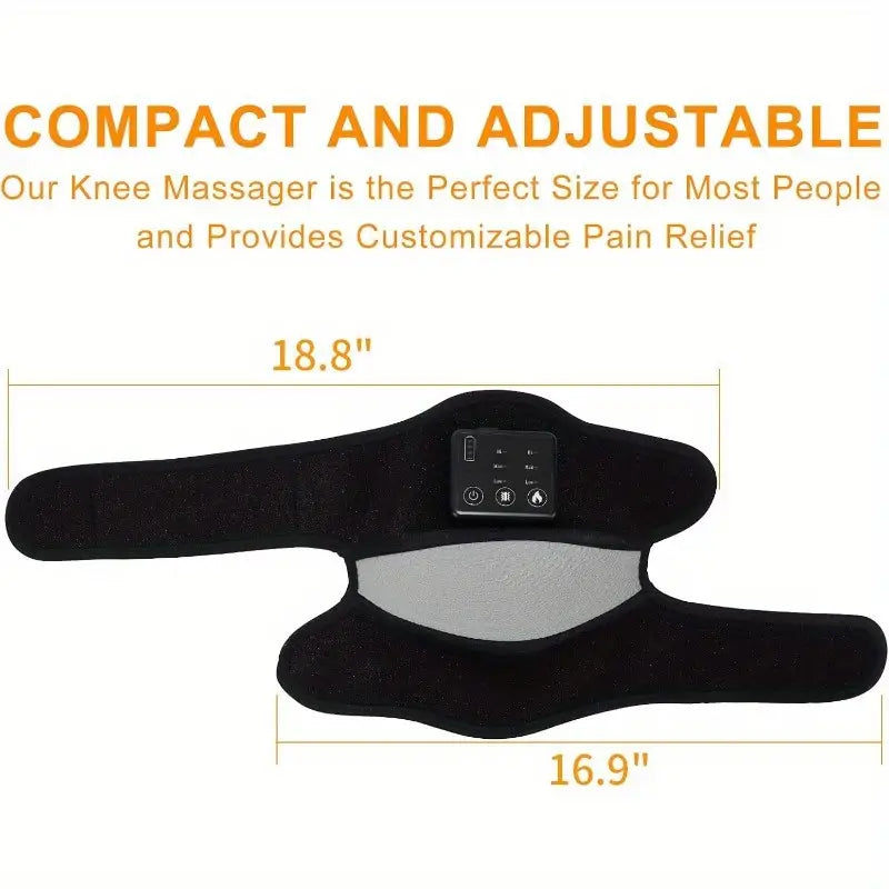 Electric Heating Knee Pad – Cordless Joint Hot Compress Massager(Black)-1