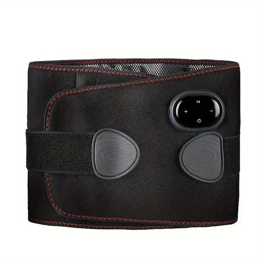 Electric Lumbar Heating Belt Adjustable Waist Massager Black