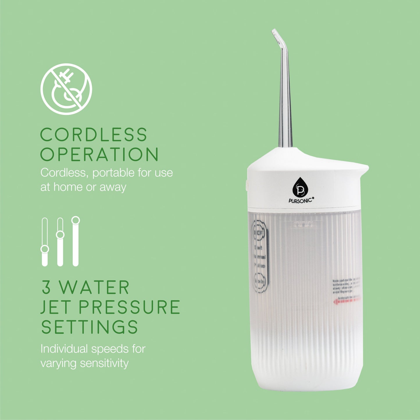 Portable Cordless Water Flosser – Dental Oral Irrigator with 3 Modes