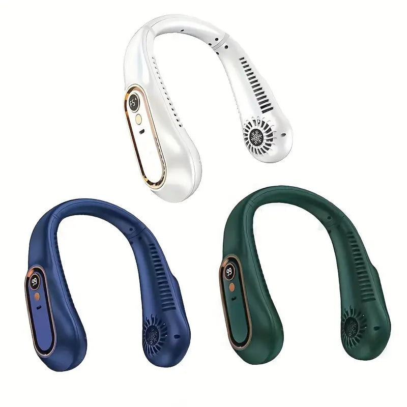 Digital Bladeless Neck Fan with Display and 5 Speed Settings