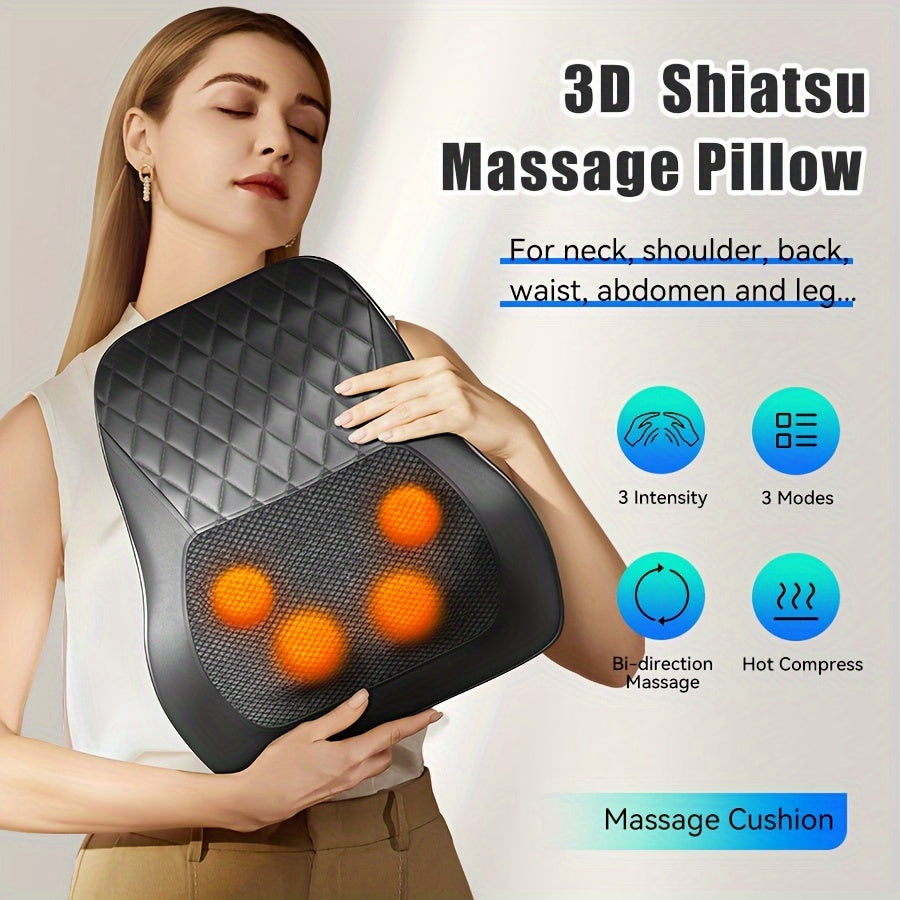 Heated Neck & Back Massager Pillow-2