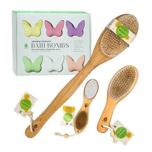 Pursonic Aromatherapy Bath Bombs & Bamboo Spa Brush Bundle – Relax, Refresh & Rejuvenate Naturally-0