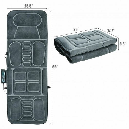 Foldable Massage Mat with Heat and 10 Vibration Motors-2