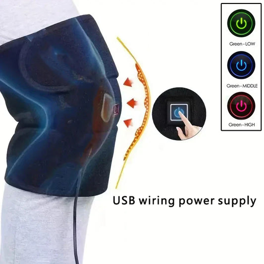 Electric Heating Knee Pads USB Hot Compress with Adjustable Temperature Black