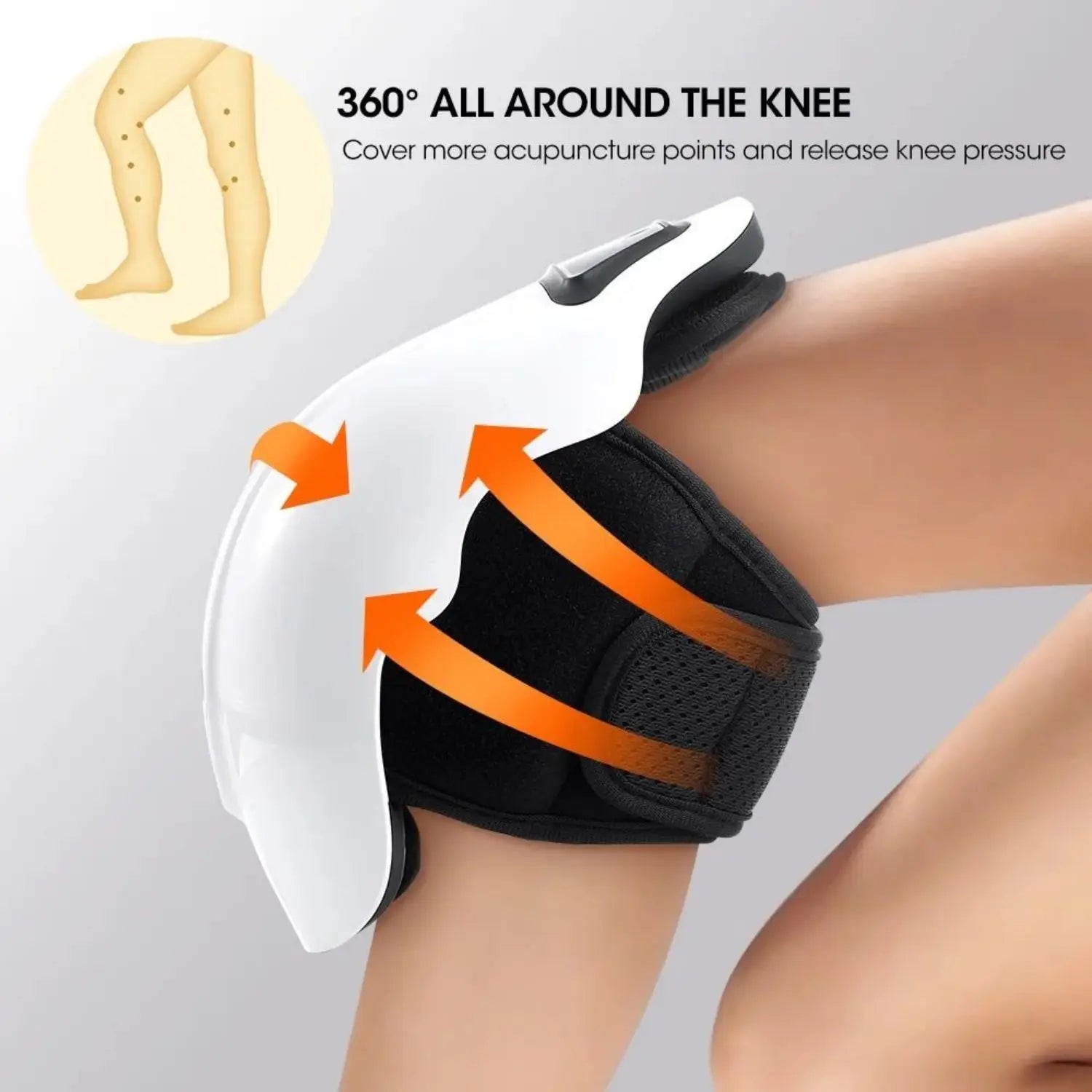 Wireless Heated Knee Massager – Electric Heating Massage Knee Pad White-2