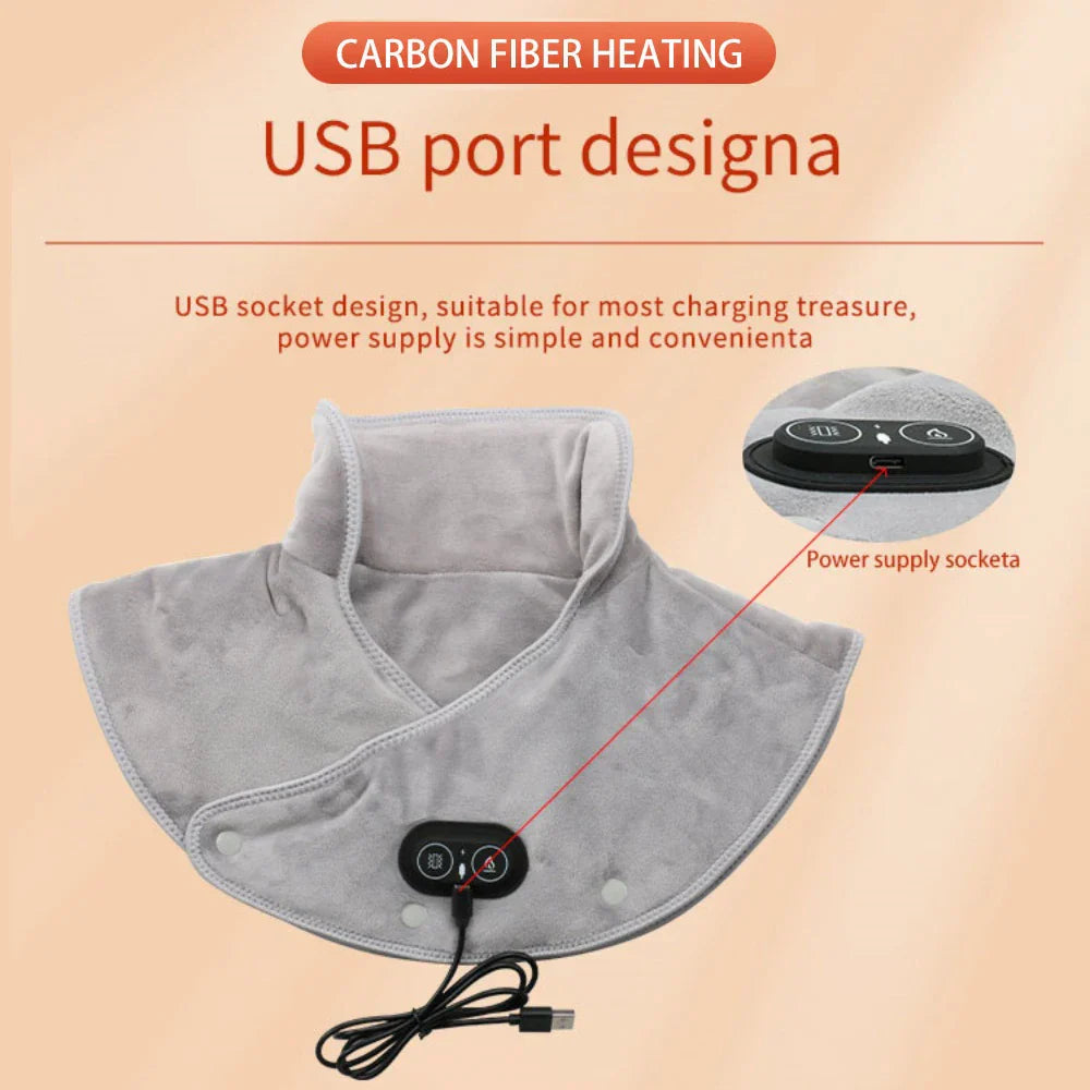 Heated Cervical Neck Pillow with Vibration Massage and Air Cushion Support. 