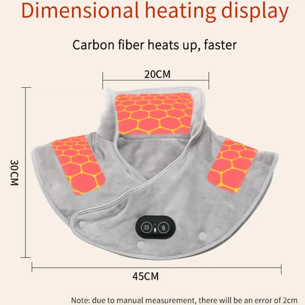 Heated Cervical Neck Pillow with Vibration Massage and Air Cushion Support. 