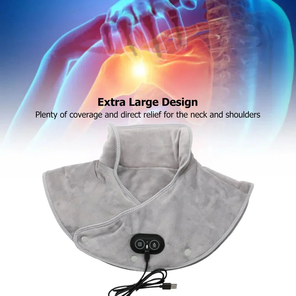 Heated Cervical Neck Pillow with Vibration Massage and Air Cushion Support. 