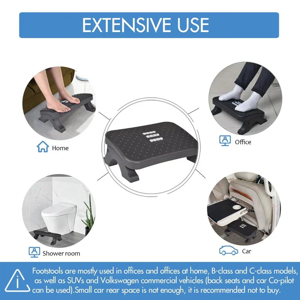 Footrest with Massage Rollers for Posture and Circulation at your home, office, bathroom, car. 