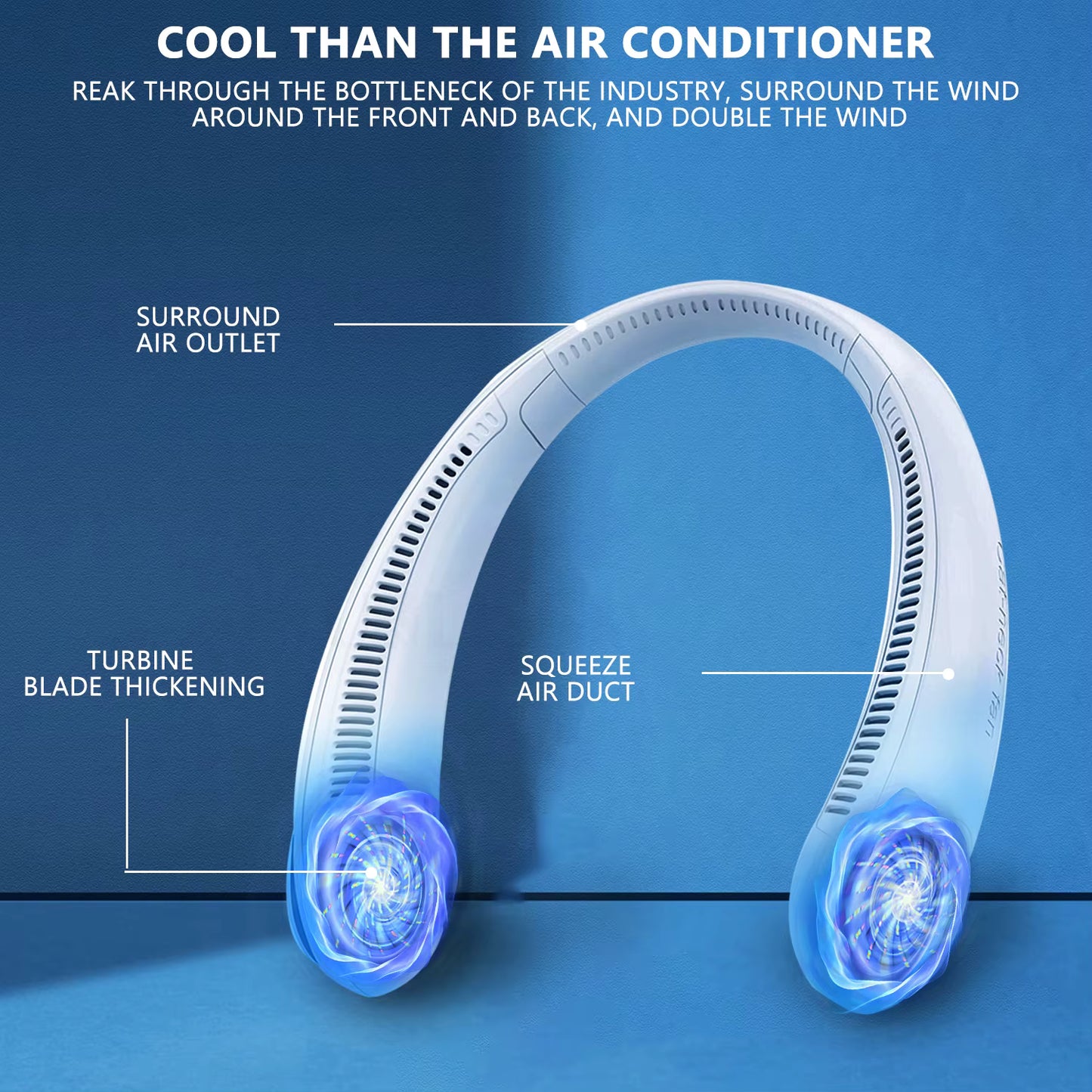 Bladeless Portable Neck Fan – Cooling Comfort