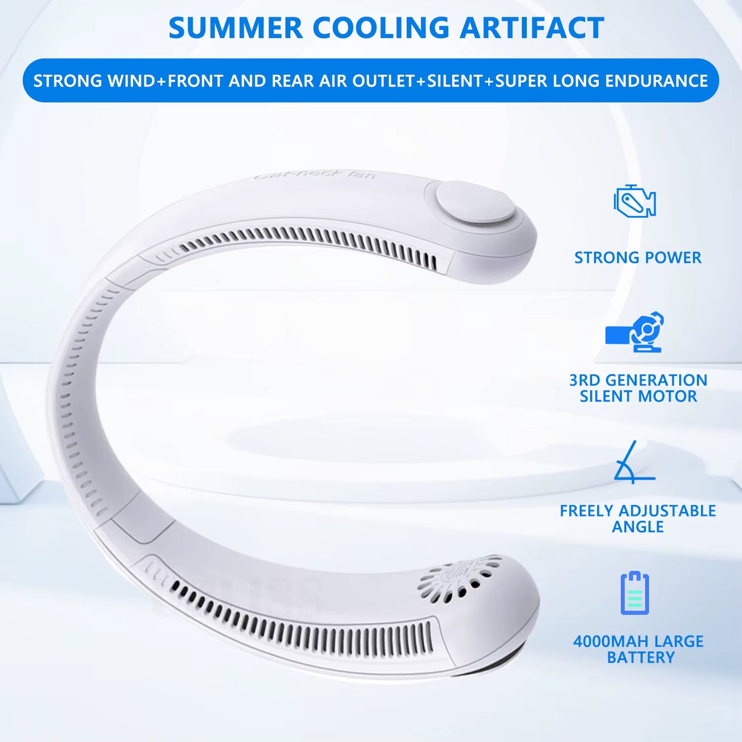 Bladeless Portable Neck Fan – Cooling Comfort