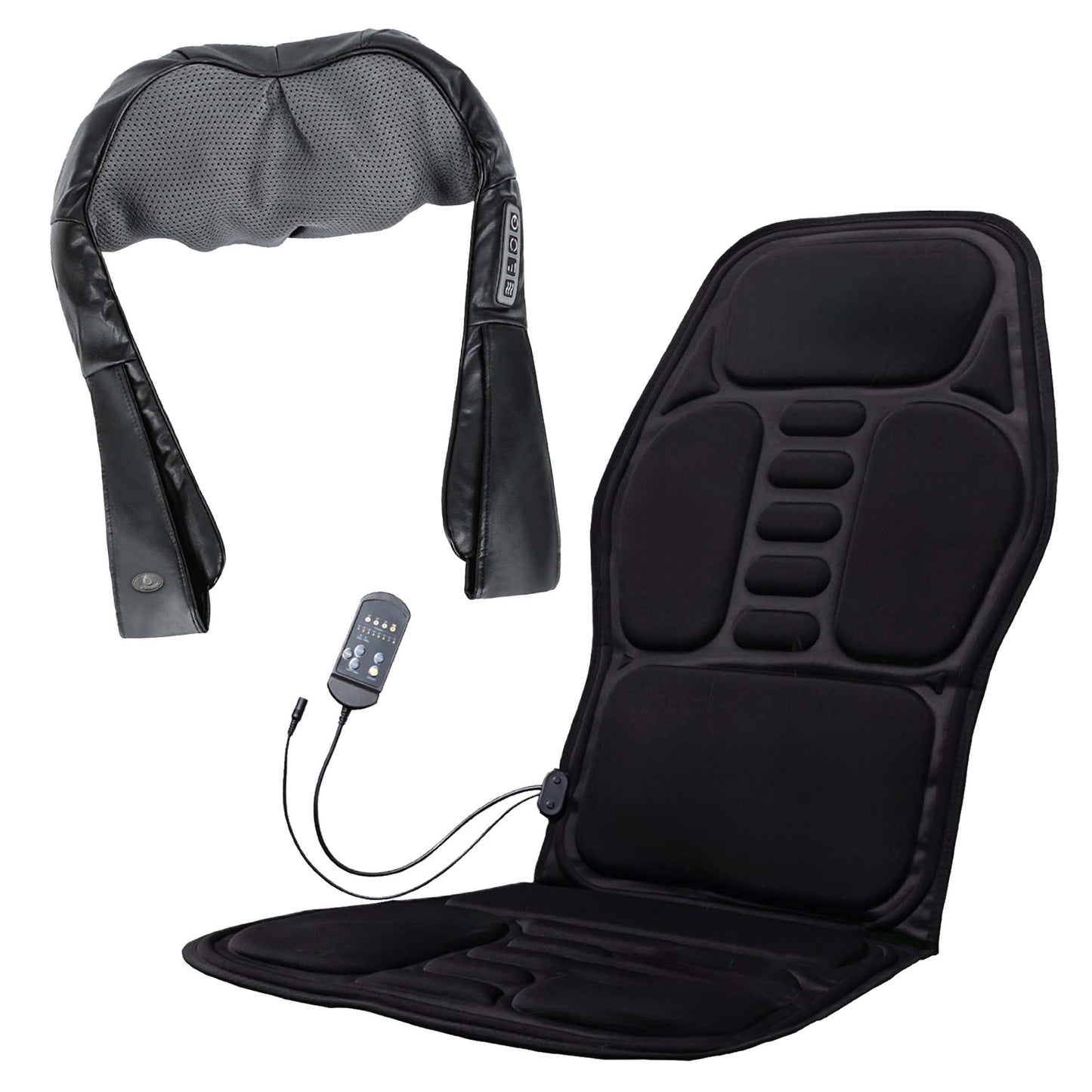 Ultimate Home & Office Massage Bundle - Pursonic 3D Shiatsu Heating Back & Neck Massager and Pursonic Chair Cushion with Heat & Vibration for Full-Body Relaxation-0