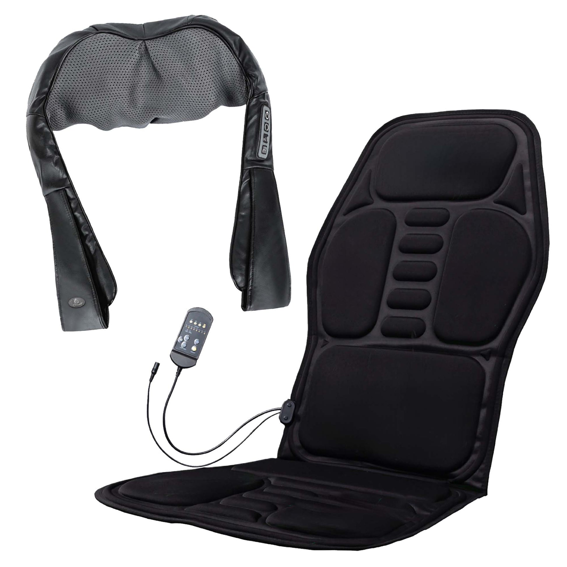 Ultimate Home & Office Massage Bundle - Pursonic 3D Shiatsu Heating Back & Neck Massager and Pursonic Chair Cushion with Heat & Vibration for Full-Body Relaxation-0