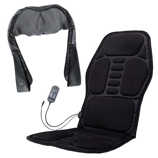 Ultimate Home & Office Massage Bundle - Pursonic 3D Shiatsu Heating Back & Neck Massager and Pursonic Chair Cushion with Heat & Vibration for Full-Body Relaxation-0