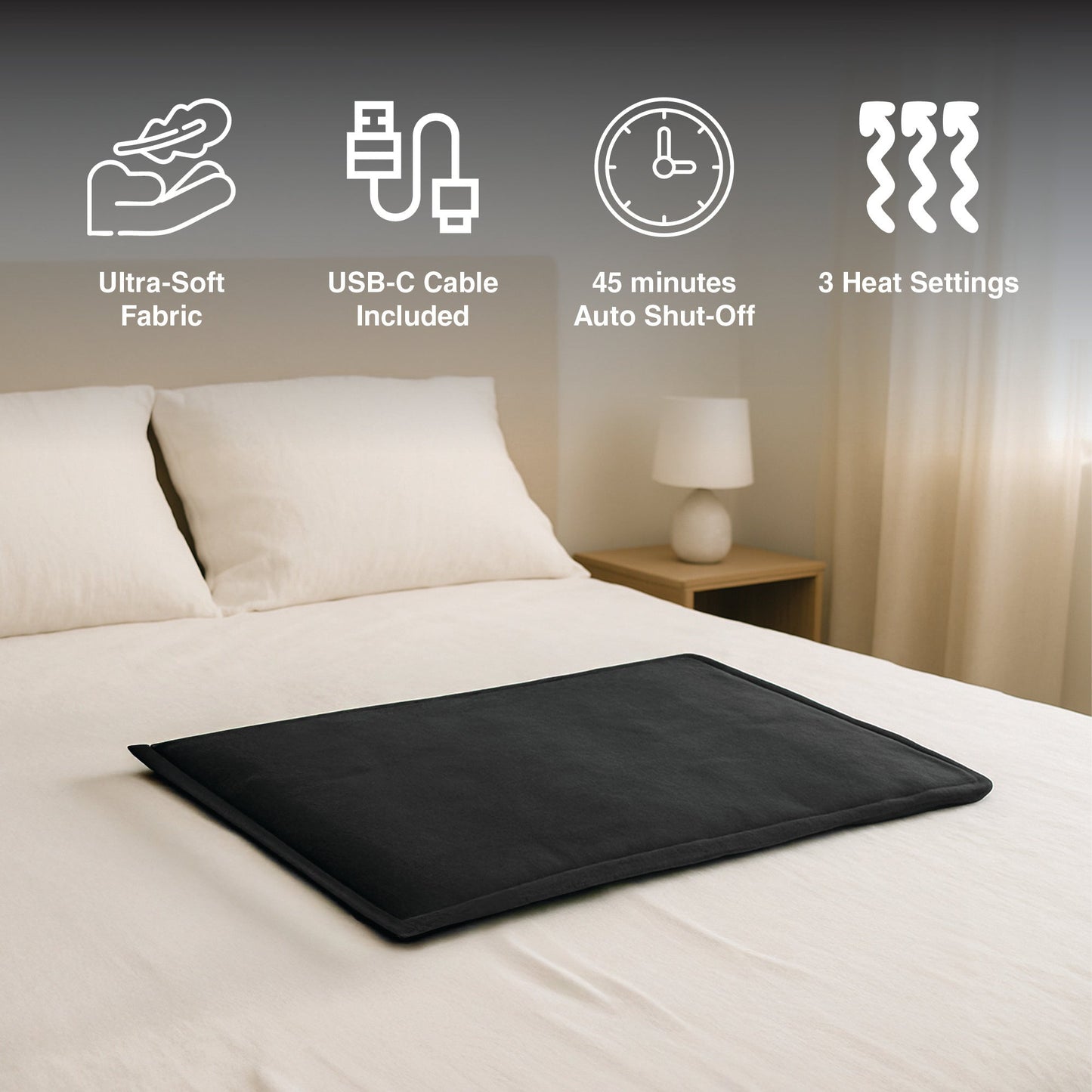 Pursonic Recovery & Relaxation Bundle – Extra Large Heating Pad + 3-Speed Massage Gun