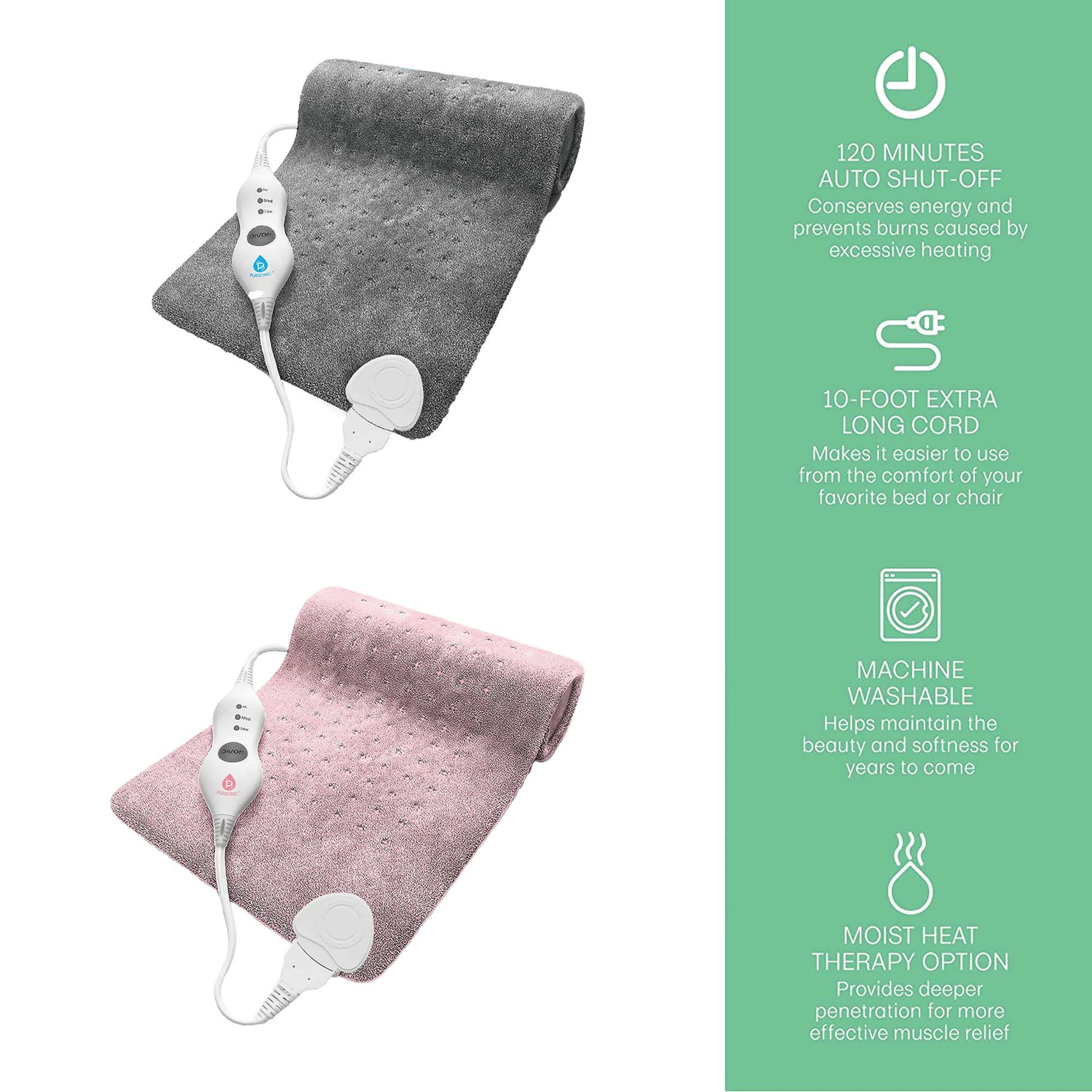 🌟 Father’s and Mother’s Day Comfort Bundle: Double the Warmth with Pursonic Heating Pads! 🌟-1