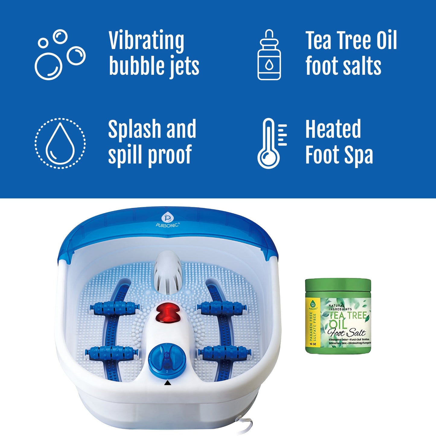 Heated Vibrating Foot Spa and Tea Tree Oil Soak with Epsom Salt