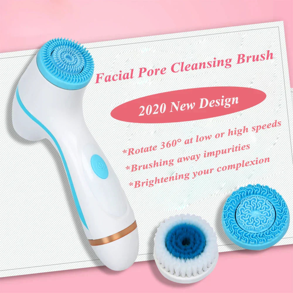 Facial Cleansing Brush – Spin Brush Set with Galvanic Spa System