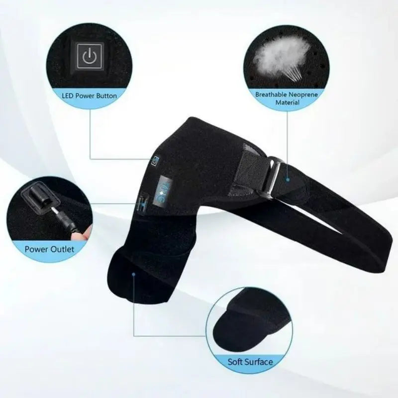 USB Heating Shoulder Support Belt Black-4