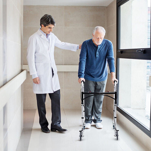 Foldable Aluminum Walker with Seat and Wheels – 350 lb Capacity