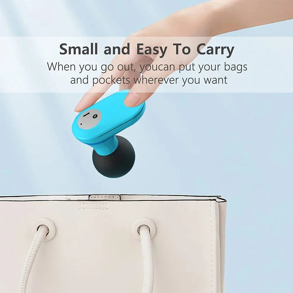 Mini Electric Handheld Massager 6-Speed Deep Tissue Therapy Blue-1