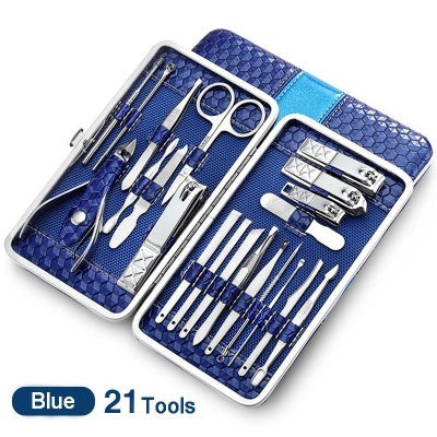 Nail Manicure Tool Kit Combo – 18pc or 21pc Stainless Steel Set