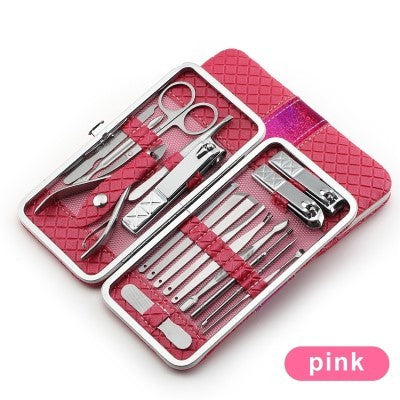 Nail Manicure Tool Kit Combo – 18pc or 21pc Stainless Steel Set