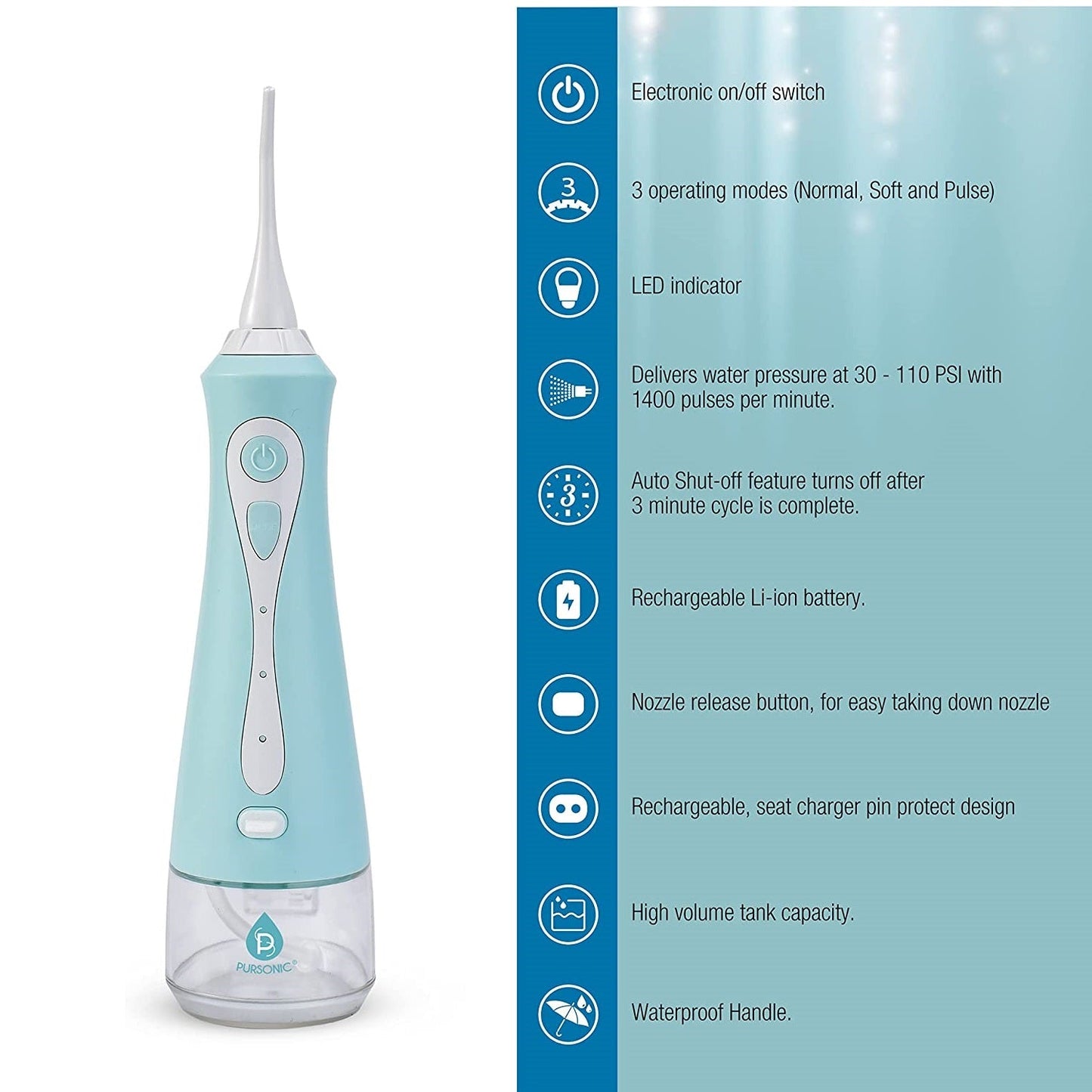 Water Flosser with 3 Modes and 360° Nozzle